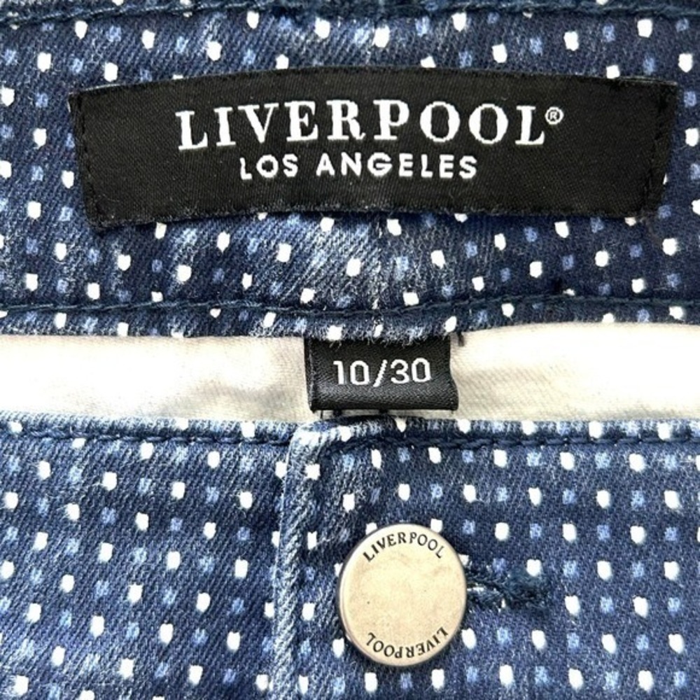 Liverpool LA Women's 10/30 Dot Print Mood Indigo Blue Dot Print Ankle Pants - Picture 4 of 9